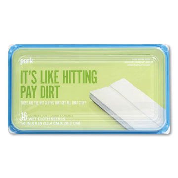 Perk™ Wet Cloth Refills, Fresh, White, 8 X 10, 16-pack freeshipping - TVN Wholesale